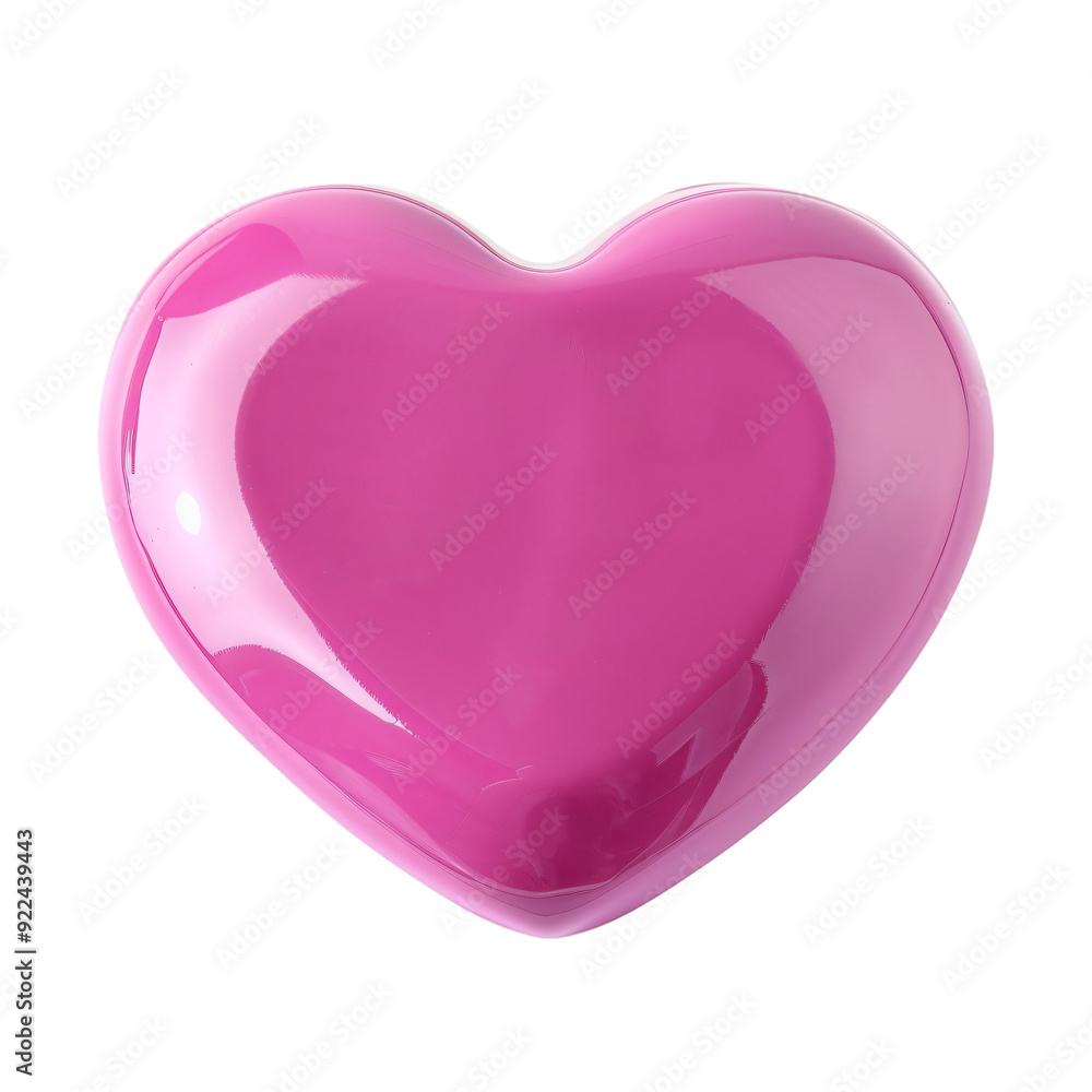 A playful shiny pink heart isolated.