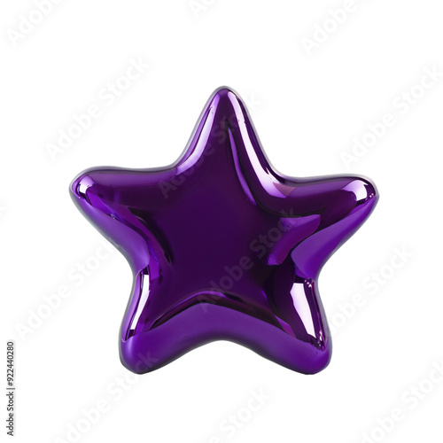 A playful shiny purple star isolated.