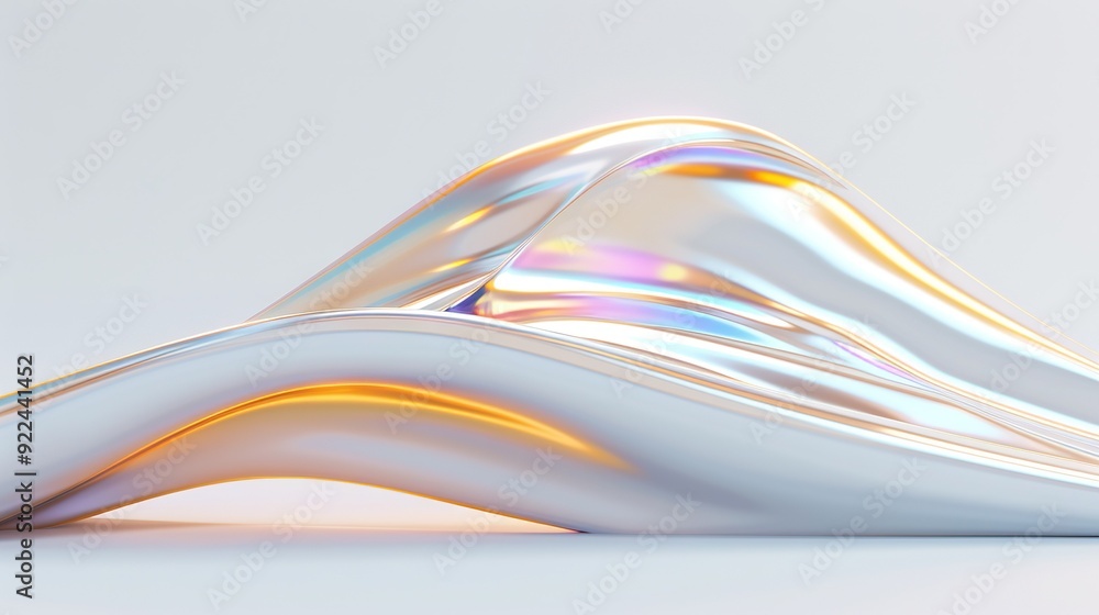 A photo of a white and silver object with reflections on both ends A photo of a white and silver object with reflections on both ends