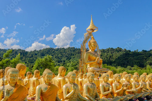 Phuttha Utthayan Makha Bucha Anusorn Buddha stature Pang patron 1,250 in Nakhon Nayok, Tourist Attraction Landmark. photo