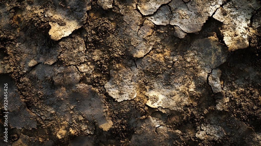 Close-Up of Cracked Clay Soil Texture in Sunlight Close-Up of Cracked Clay Soil Texture in Sunlight