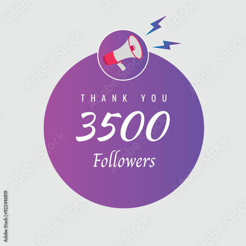 3500 OR 3.5k followers celebration. Thank you 3500   followers congratulation template banner. banner for social 3.5k friends and followers. celebrate subscribers and followers.
