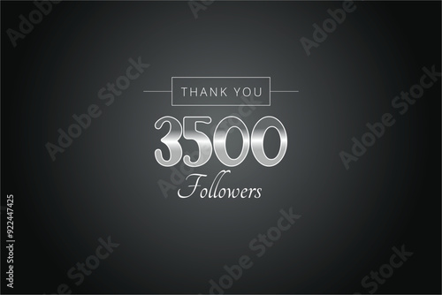 3500 OR 3.5k followers celebration. Thank you 3500   followers congratulation template banner. banner for social 3.5k friends and followers. celebrate subscribers and followers.
