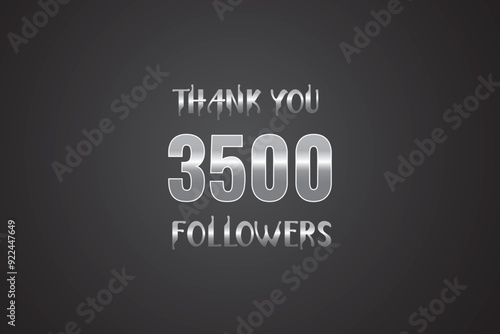 3500 OR 3.5k followers celebration. Thank you 3500   followers congratulation template banner. banner for social 3.5k friends and followers. celebrate subscribers and followers.
