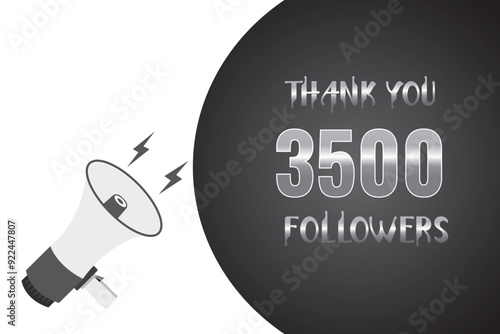 3500 OR 3.5k followers celebration. Thank you 3500   followers congratulation template banner. banner for social 3.5k friends and followers. celebrate subscribers and followers.
