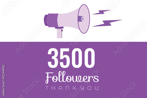 3500 OR 3.5k followers celebration. Thank you 3500   followers congratulation template banner. banner for social 3.5k friends and followers. celebrate subscribers and followers.
