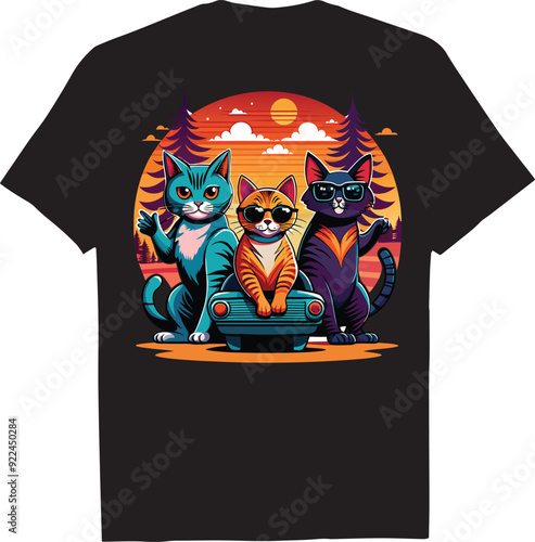 Halloween cat vector t-shirt 