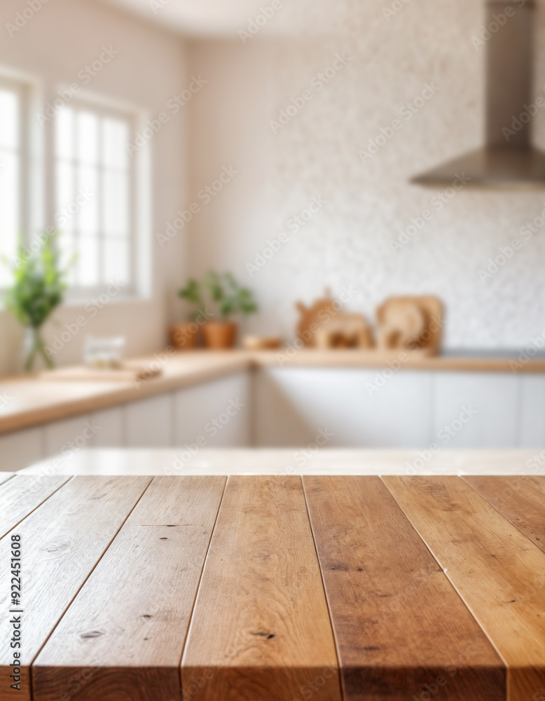 Green Empty wooden table with the bright white interior of the kitchen as a blurred background behind the bokeh golden sunshine Green Empty wooden table with the bright white interior of the kitchen as a blurred background behind the bokeh golden sunshine