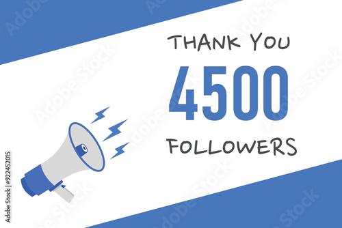 4500 OR 4.5k followers celebration. Thank you 4500   followers congratulation template banner. banner for social 4.5k friends and followers. celebrate subscribers and followers.
