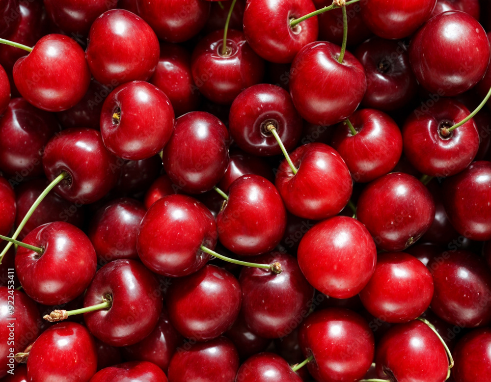 Background filled with the close-up details of ripe maroon cherries Background filled with the close-up details of ripe maroon cherries