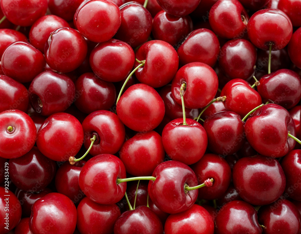 Background filled with the close-up details of ripe maroon cherries Background filled with the close-up details of ripe maroon cherries