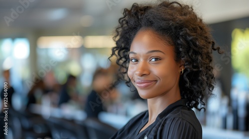 Cosmetology student, learning techniques, classroom