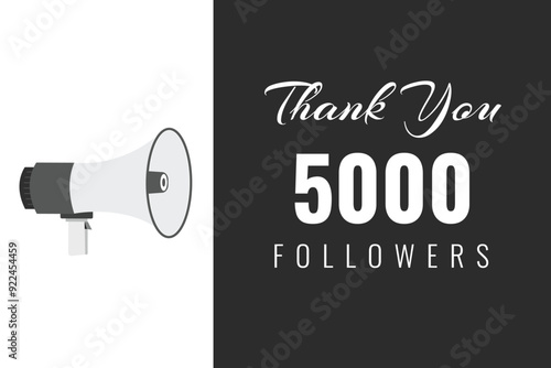5000 OR 5k followers celebration. Thank you 5000   followers congratulation template banner. banner for social 5k friends and followers. celebrate subscribers and followers.
