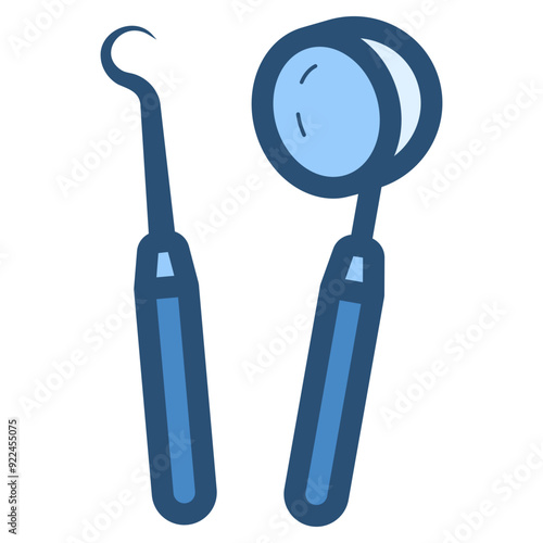 dental mirror and probe icon