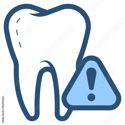 tooth with warning problem sign icon