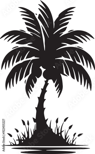 Palm tree illustration silhouette vector art design