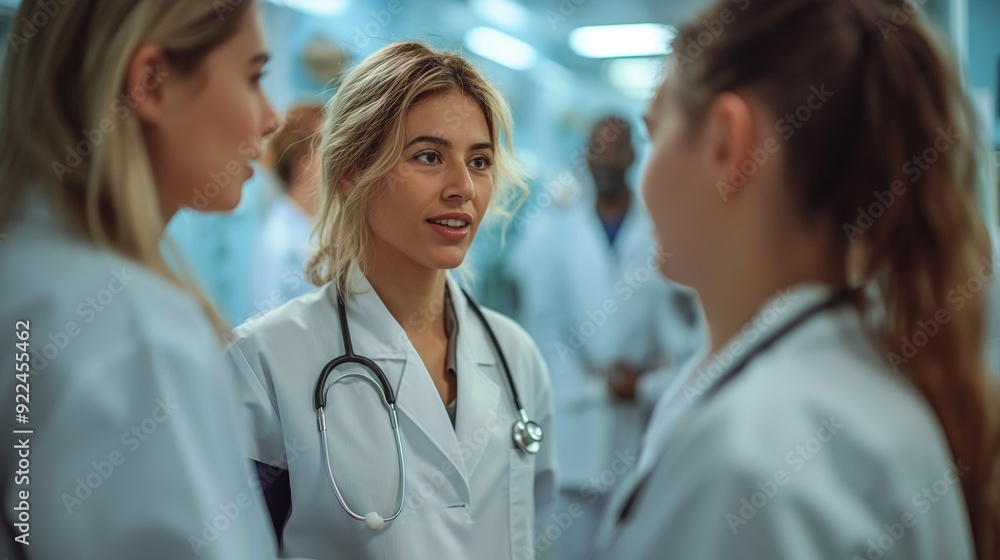 group of doctors discussing a patient's case during a round group of doctors discussing a patient's case during a round