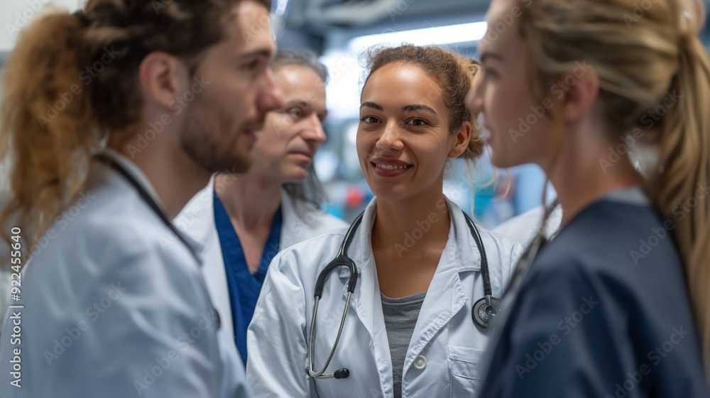 group of doctors discussing a patient's case during a round group of doctors discussing a patient's case during a round
