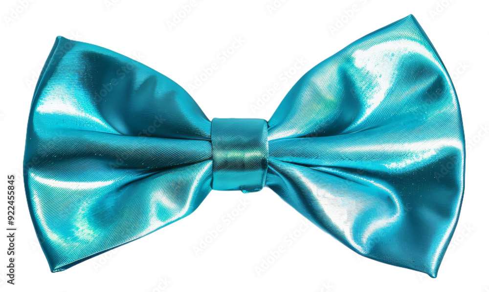 A shiny metallic turquoise bow tie isolated. A shiny metallic turquoise bow tie isolated.