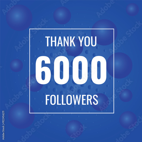 6000 OR 6k followers celebration. Thank you 6000   followers congratulation template banner. banner for social 6k friends and followers. celebrate subscribers and followers.
