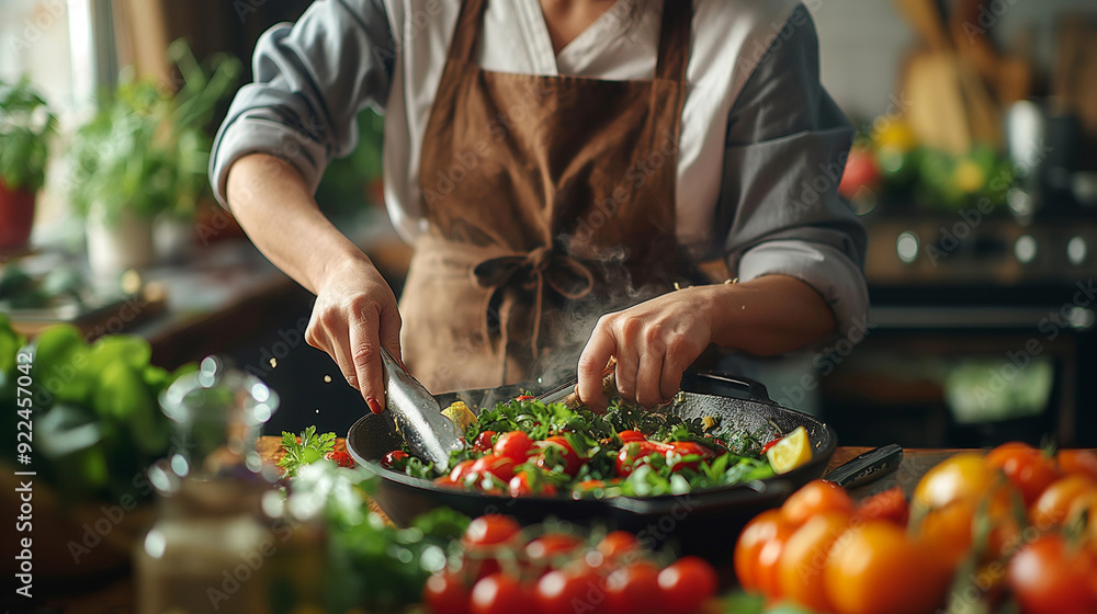 health-conscious individual preparing a meal at home health-conscious individual preparing a meal at home