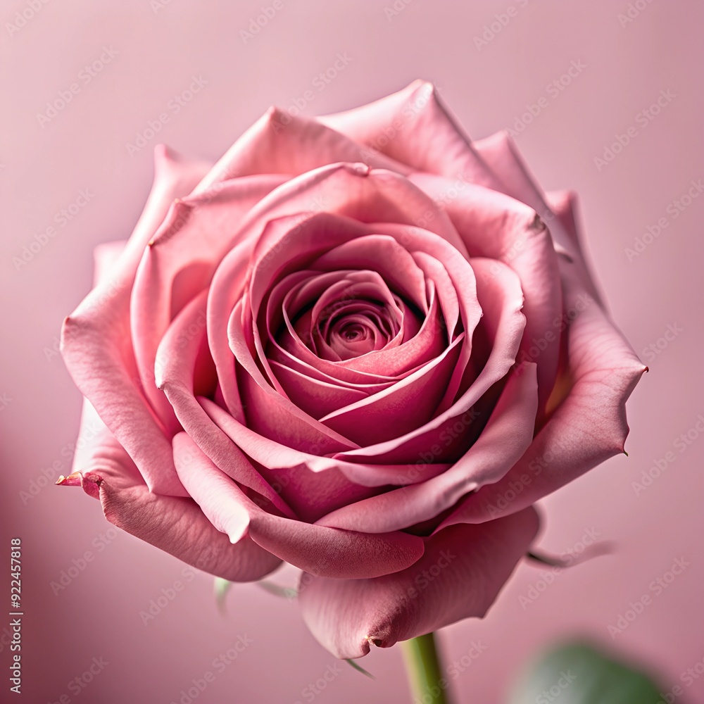 Close-Up of Pink Rose on Soft Pink Background Close-Up of Pink Rose on Soft Pink Background