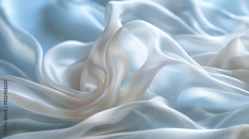 Close-up of silk's delicate fibers (close up, refined elegance, realistic, Silhouette, Fabric store) Close-up of silk's delicate fibers (close up, refined elegance, realistic, Silhouette, Fabric store)