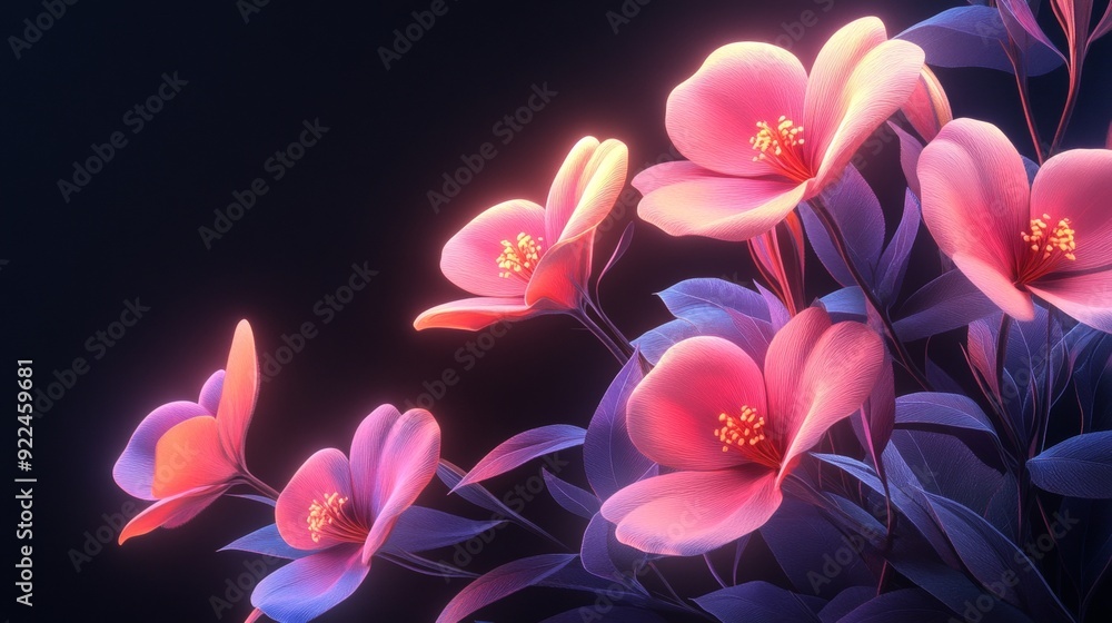 A close up of a bouquet of pink flowers with a blue background A close up of a bouquet of pink flowers with a blue background