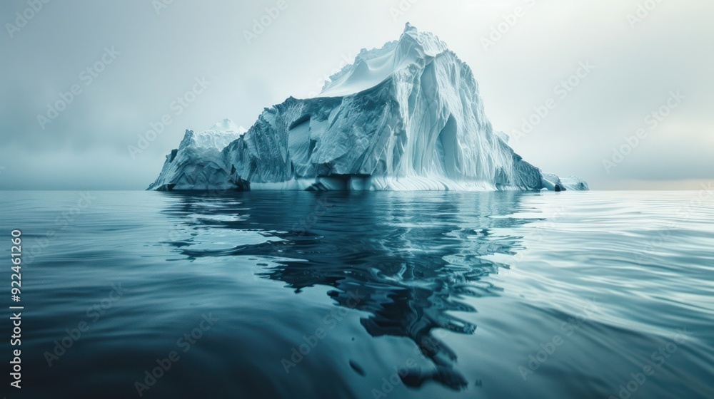 Hidden bulk of iceberg beneath calm waves (close up, nature's illusion, futuristic, Composite, Deep sea) Hidden bulk of iceberg beneath calm waves (close up, nature's illusion, futuristic, Composite, Deep sea)