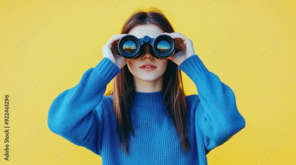The girl with binoculars The girl with binoculars