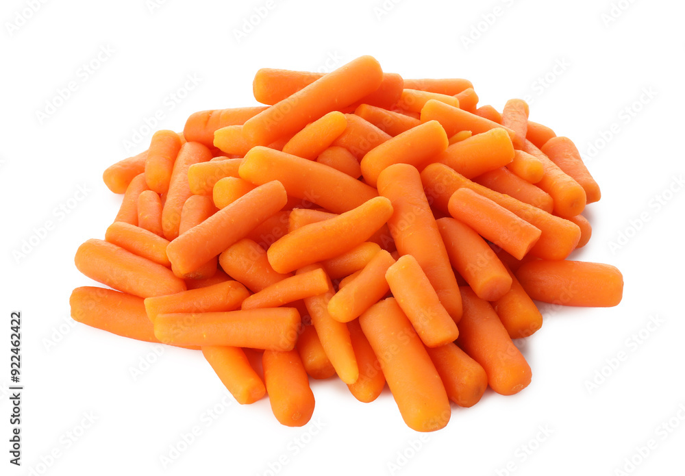 Pile of baby carrots isolated on white Pile of baby carrots isolated on white