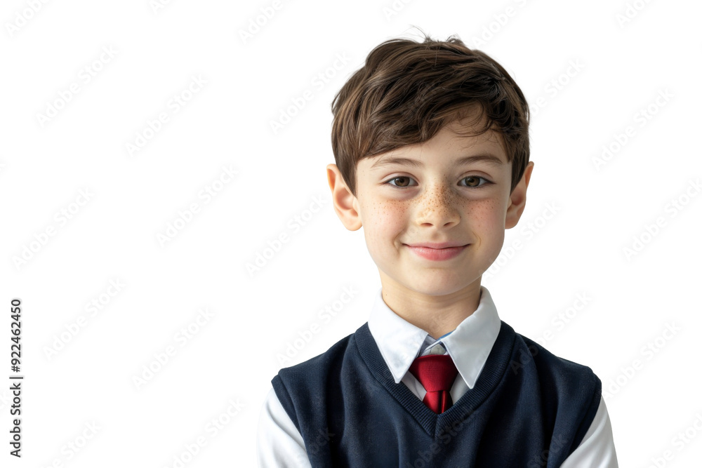 Portrait of Young boy with student uniform for school with smiling isolated on transparent png background. Portrait of Young boy with student uniform for school with smiling isolated on transparent png background.