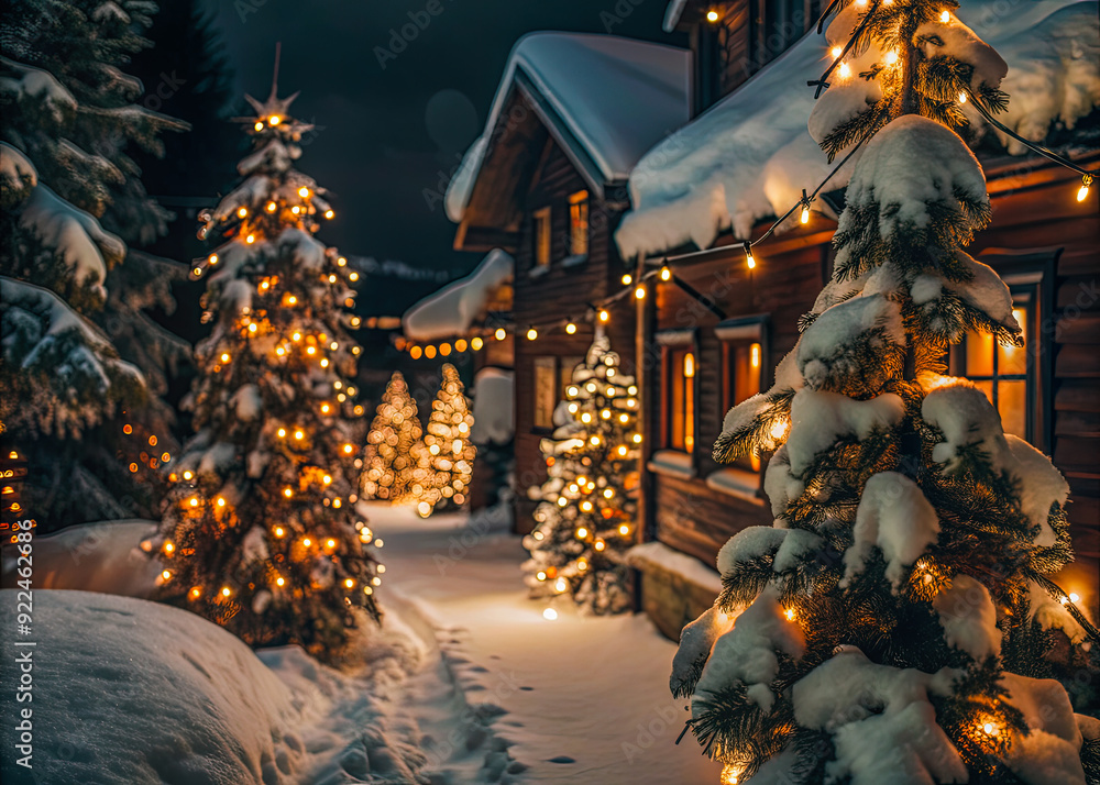 Fototapeta premium christmas tree in the night