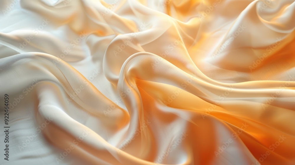 Obraz premium Soft waves of silk in motion (copy space, smooth texture, dynamic, Double exposure, Luxury boutique)