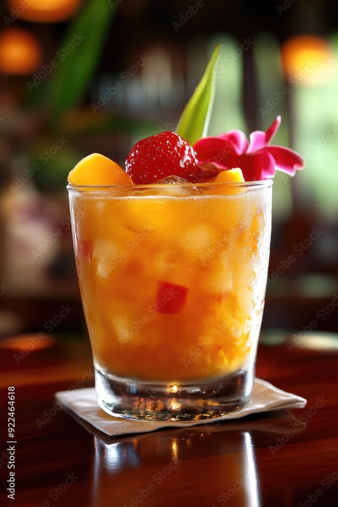 Maitai Drink. Tropical Hawaiian Cocktail with Sweet Rum and Fruit Flavors Maitai Drink. Tropical Hawaiian Cocktail with Sweet Rum and Fruit Flavors