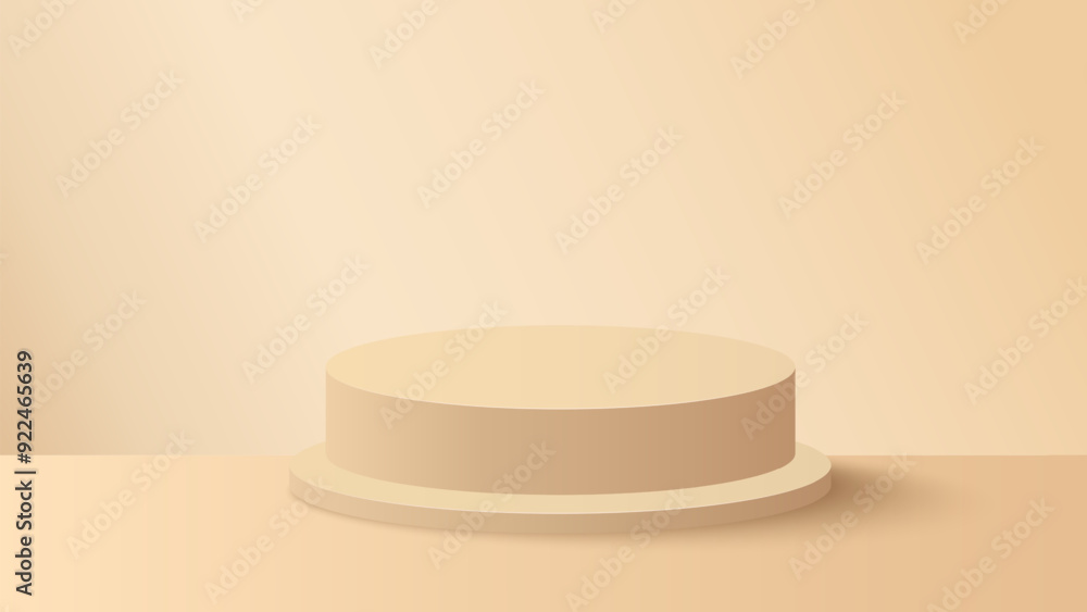 Podium to show product on beige background. Beige minimal scene for product display presentation. Vector illustration Podium to show product on beige background. Beige minimal scene for product display presentation. Vector illustration