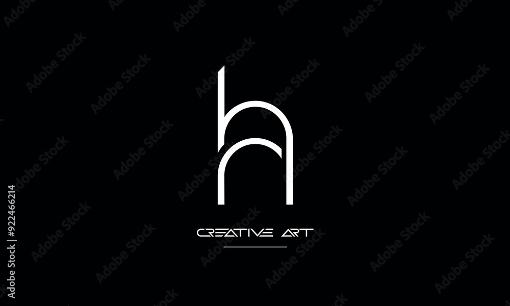 HN, NH, H, N abstract letters logo monogram HN, NH, H, N abstract letters logo monogram