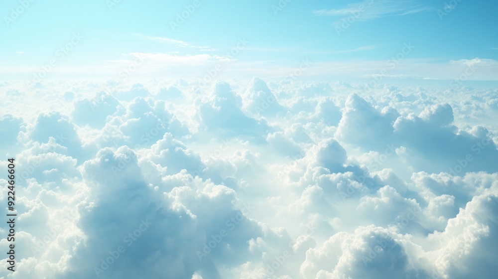 Naklejka premium Troposphere. Breathtaking Sight of White Clouds in the Sky