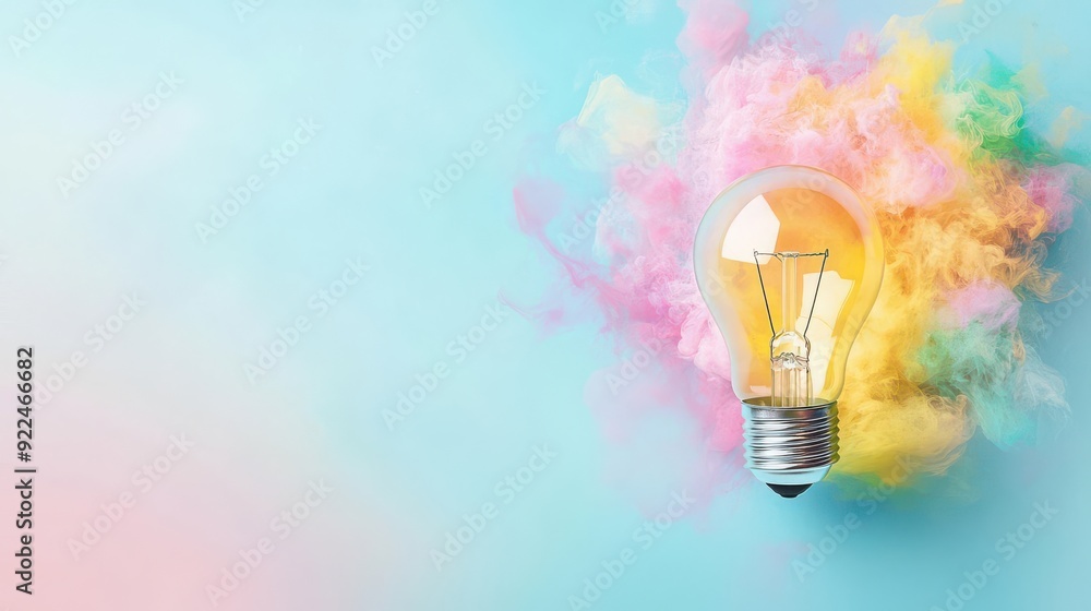 Business meeting with creative idea generation, rightaligned, solid pastel background, high resolution Business meeting with creative idea generation, rightaligned, solid pastel background, high resolution