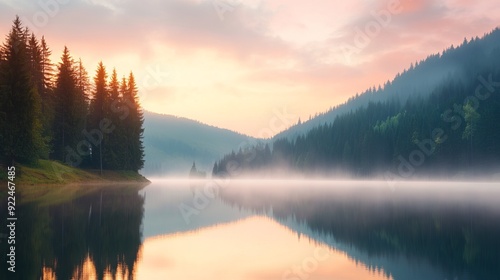 Serene Mountain Lake at Sunrise