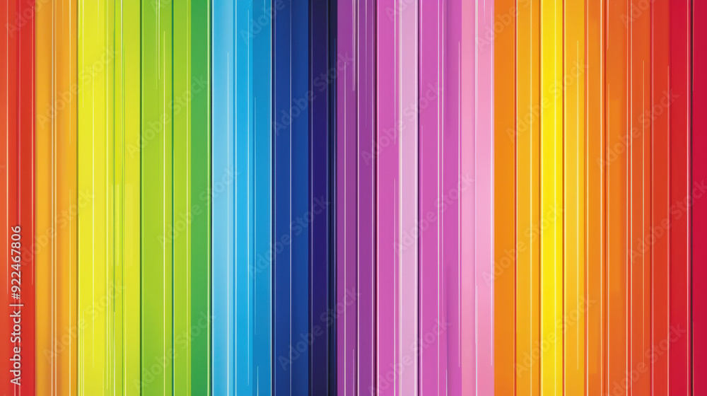 Obraz premium Pinstripe pattern with a rainbow of colors, sleek and vibrant