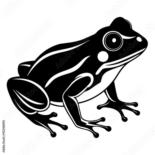 Common coqui black frog art vector illustration