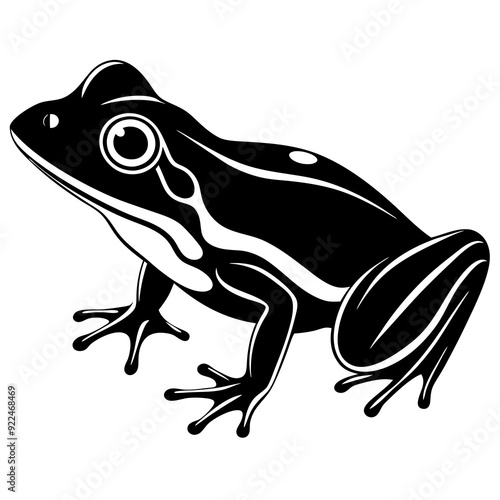 Common coqui black frog art vector illustration