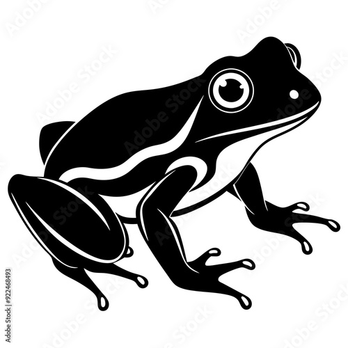 Common coqui black frog art vector illustration