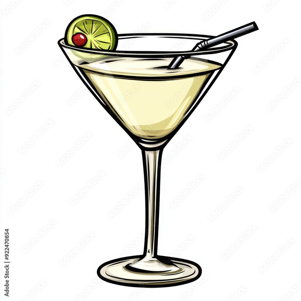 Martini Clip Art. Celebrate Birthday with Illustrated Alcoholic Cocktail in Black Cartoon Style Martini Clip Art. Celebrate Birthday with Illustrated Alcoholic Cocktail in Black Cartoon Style