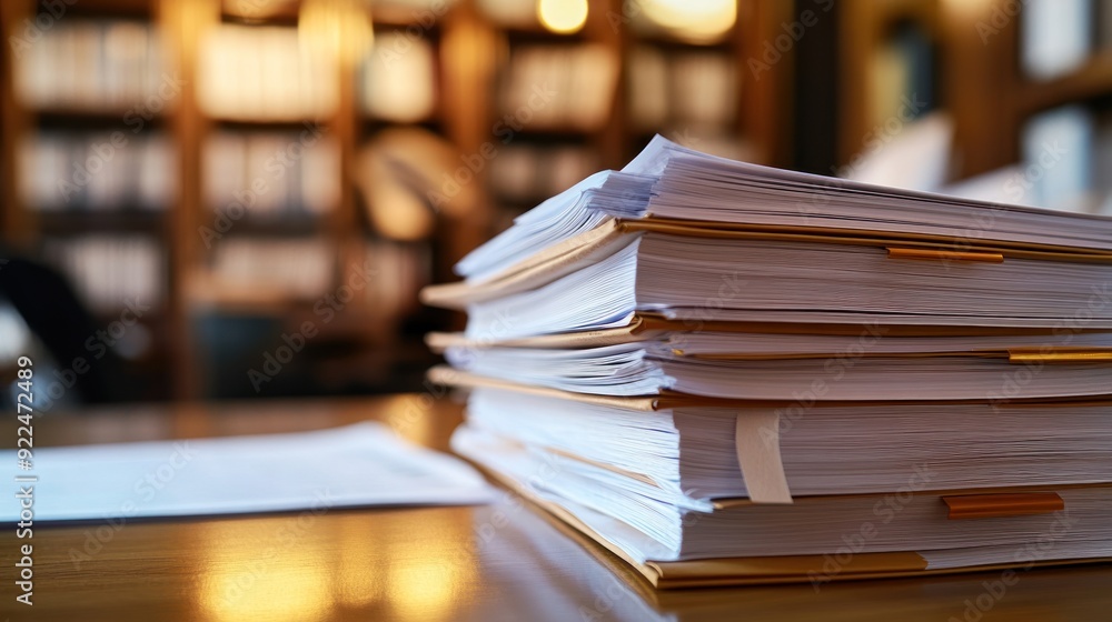 Stack of Documents on Desk Stack of Documents on Desk