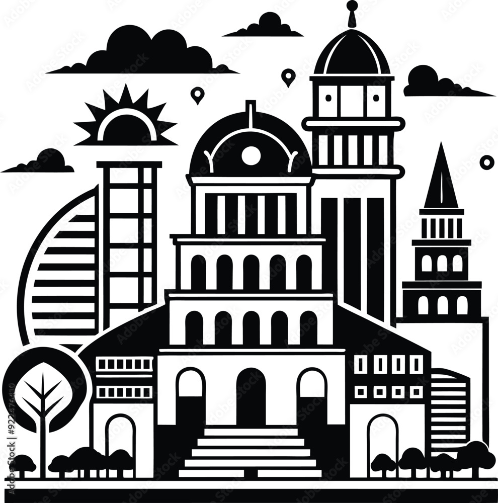 City Evolution Artistic Building black and white City Evolution Artistic Building black and white