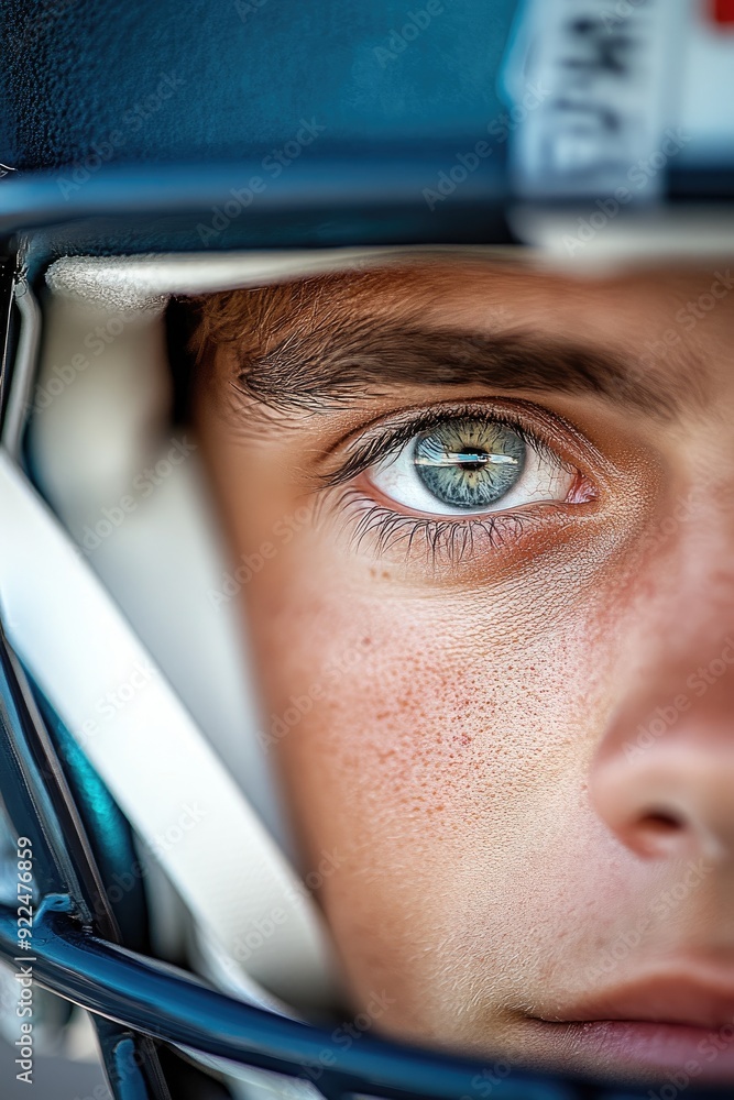 Close-Up Portrait of a Young White Man in a Football Helmet Close-Up Portrait of a Young White Man in a Football Helmet