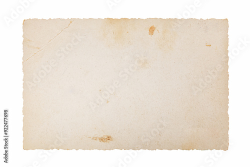 Back of an old photo isolated white, including clipping path