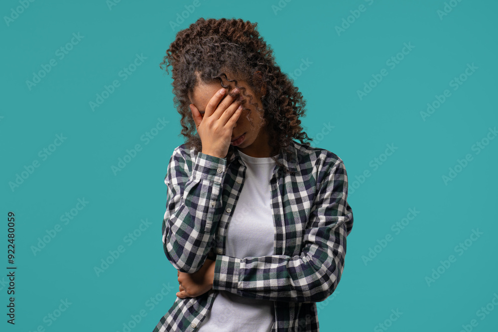 Not Interested disappointed african american woman declines offer, offended woman, facepalm Not Interested disappointed african american woman declines offer, offended woman, facepalm